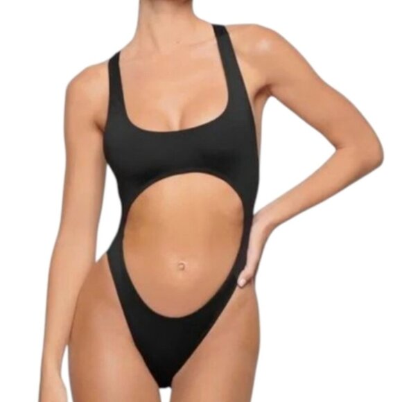 NWT Skims Cut Out Monokini in Onyx Black Size Large & XL - Picture 1 of 6